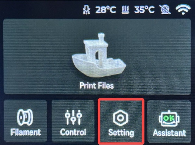 A1 series — Setting page