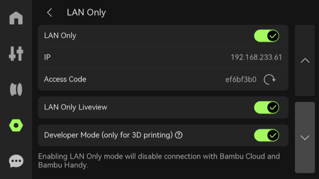 X1 series — Developer Mode enabled