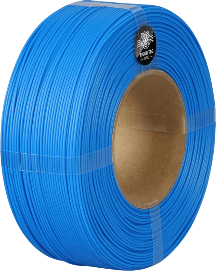 Blue filament refill with its TigerTag NFC chip