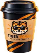 A TigerSquad coffee cup